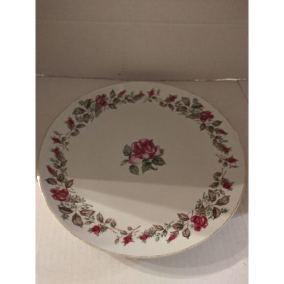 Moss Rose Diamond China Dinner Plate- Japan-9 1/4" - Picture 1 of 2